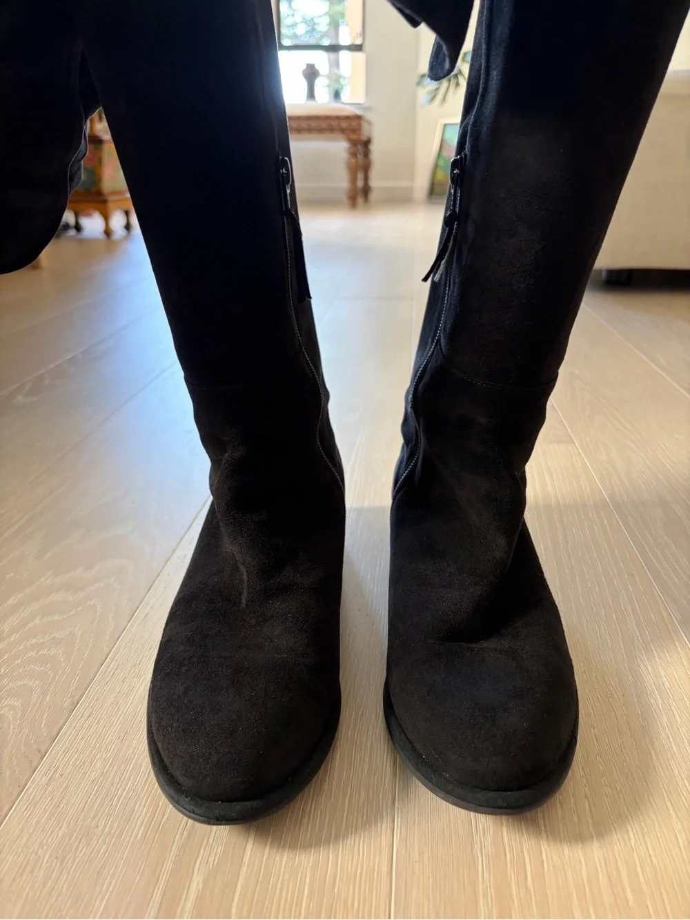 Stuart Weitzman ALL GOOD *Full Black Suede* Over the Knee Boots - EUC Size 10